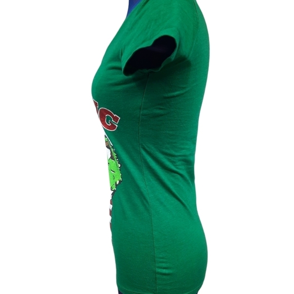 Seasme‎ Street Oscar the Grouch Novelty Christmas Tee-Shirt Size Small Juniors - Picture 4 of 7